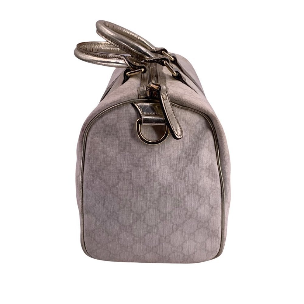 Authentic Vintage GUCCI Joy Boston Ivory & Gold GG Coated Canvas Medium Satchel - Picture 4 of 15